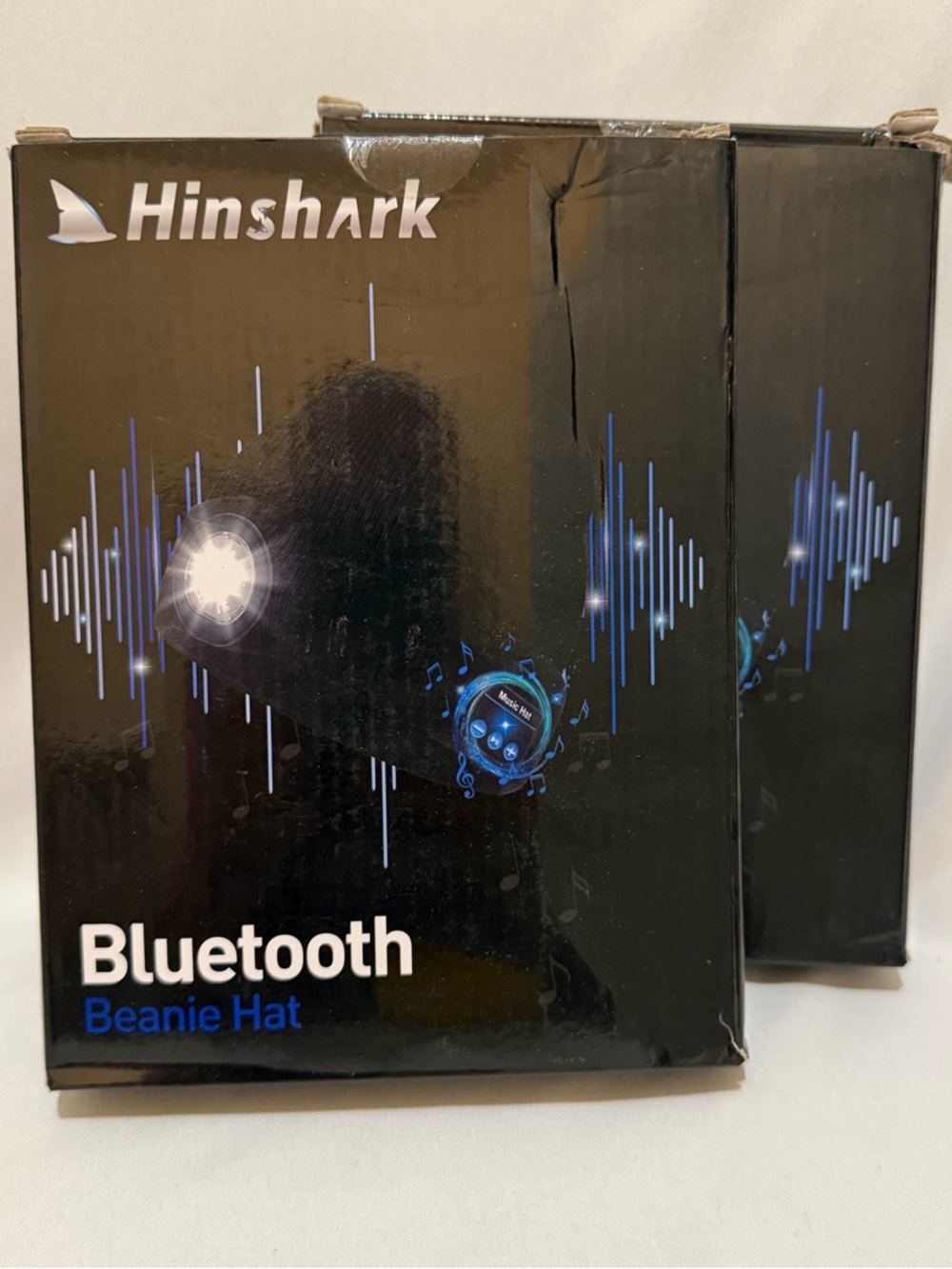 Hinshark Bluetooth Beanie Hat - Black and Blue - Set of 2